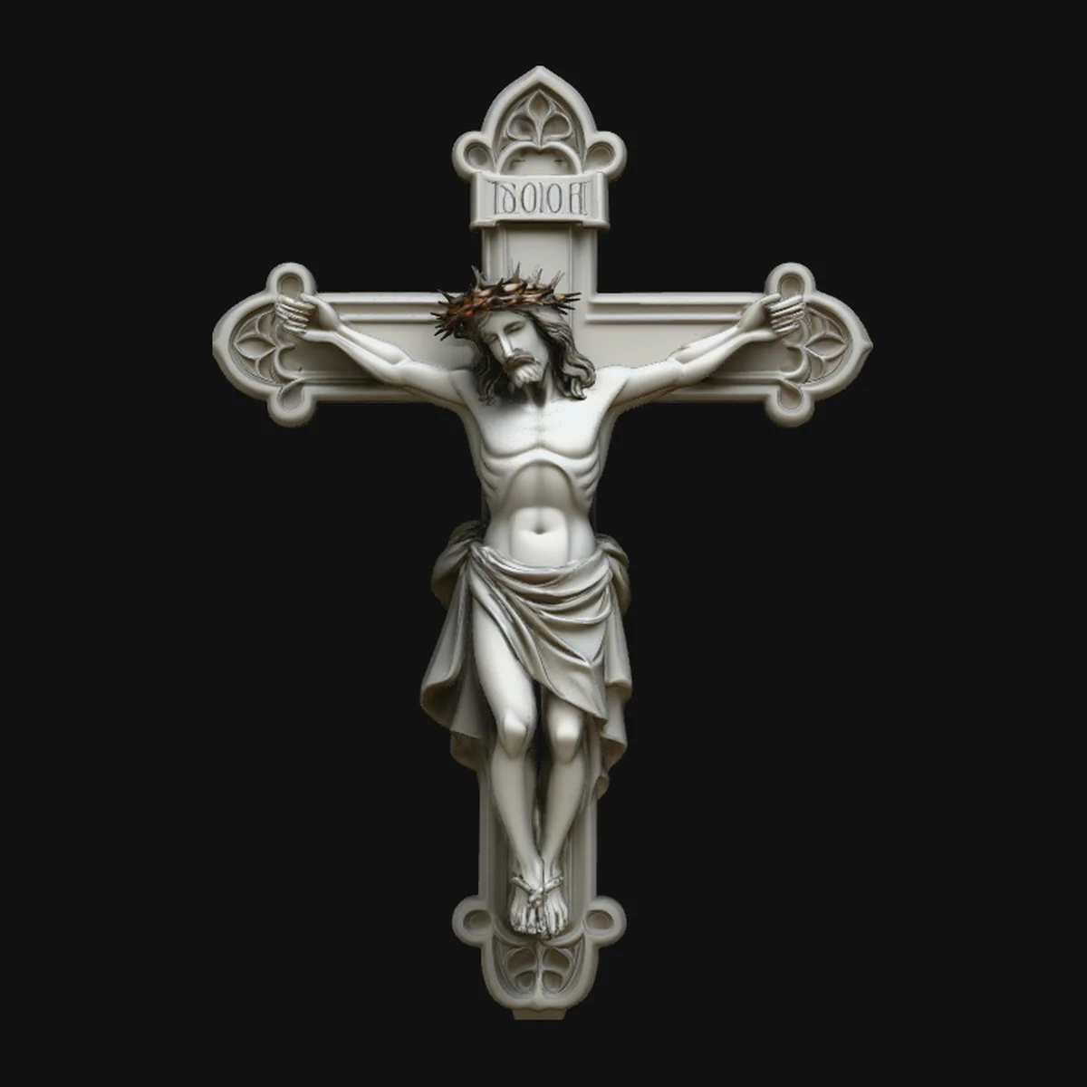 Crown of Thorns Crucifix Pendant Design 2