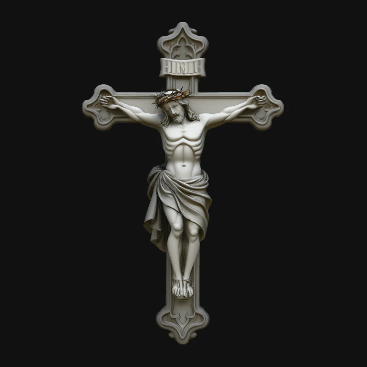 Crown of Thorns Crucifix Pendant Design 3