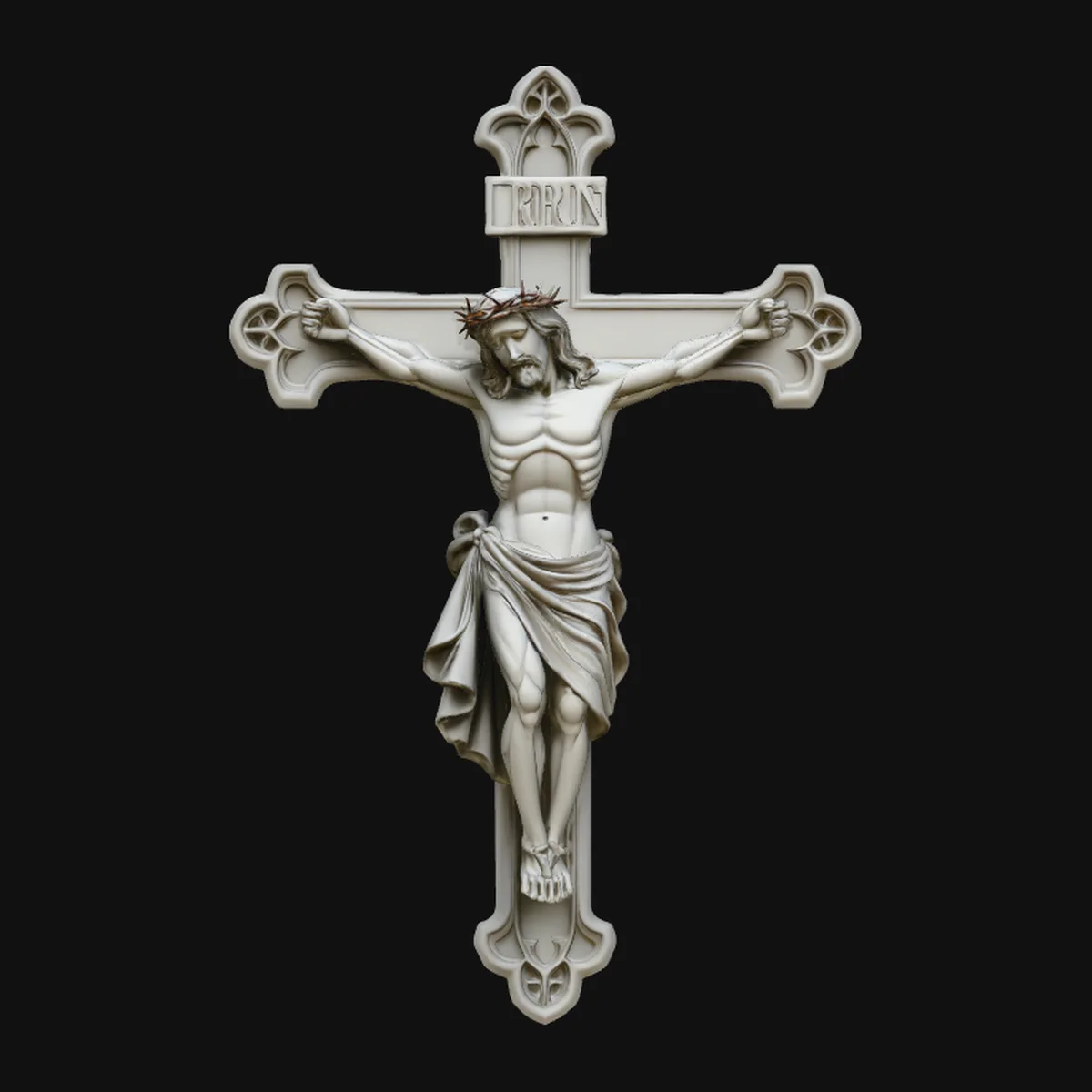 Crown of Thorns Crucifix Pendant Design 4