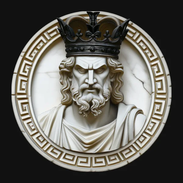 Crowned King Relief Medallion Pendant Design 1
