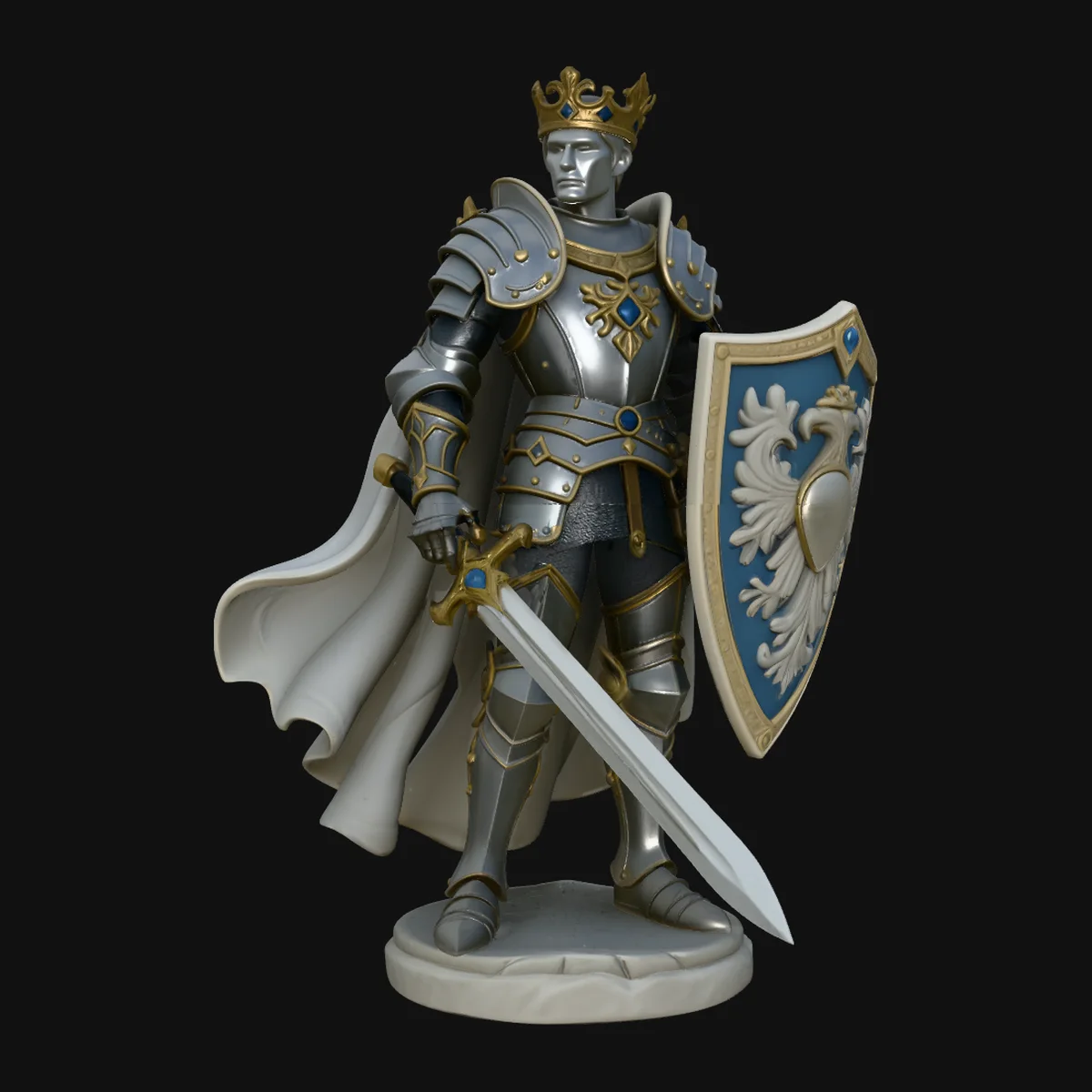 Crowned Knight King Statue Design 1
