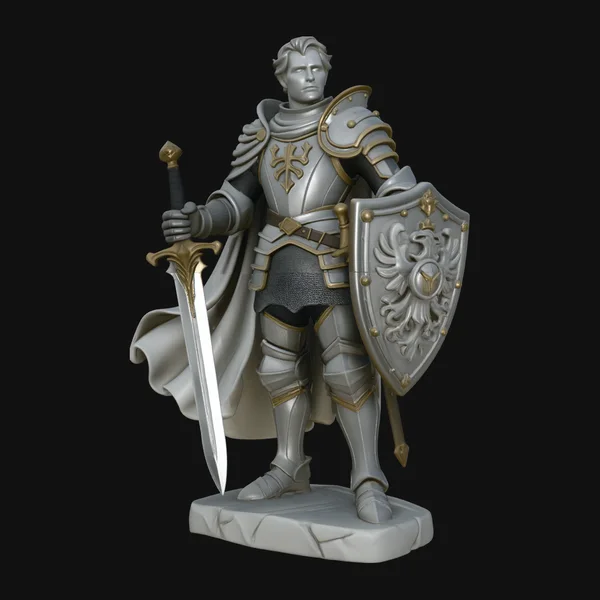 Crowned Knight King Statue Design 2