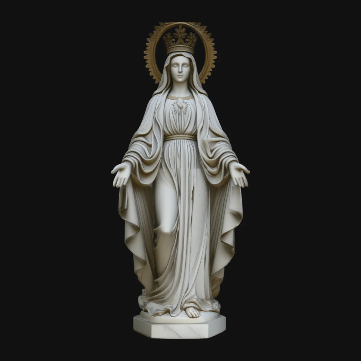 Crowned Madonna Statue Design 1