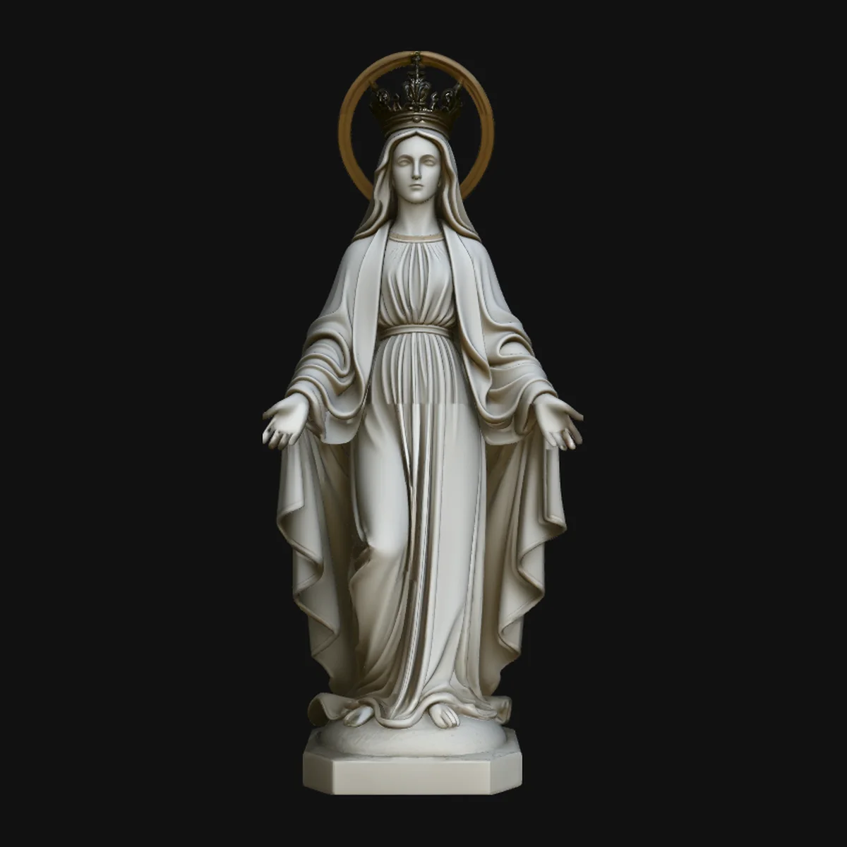 Crowned Madonna Statue Design 2