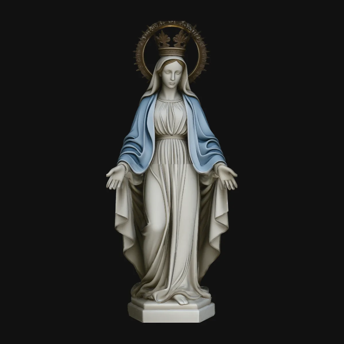 Crowned Madonna Statue Design 3