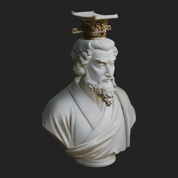 Crowned Philosopher Bust Statue Design 2