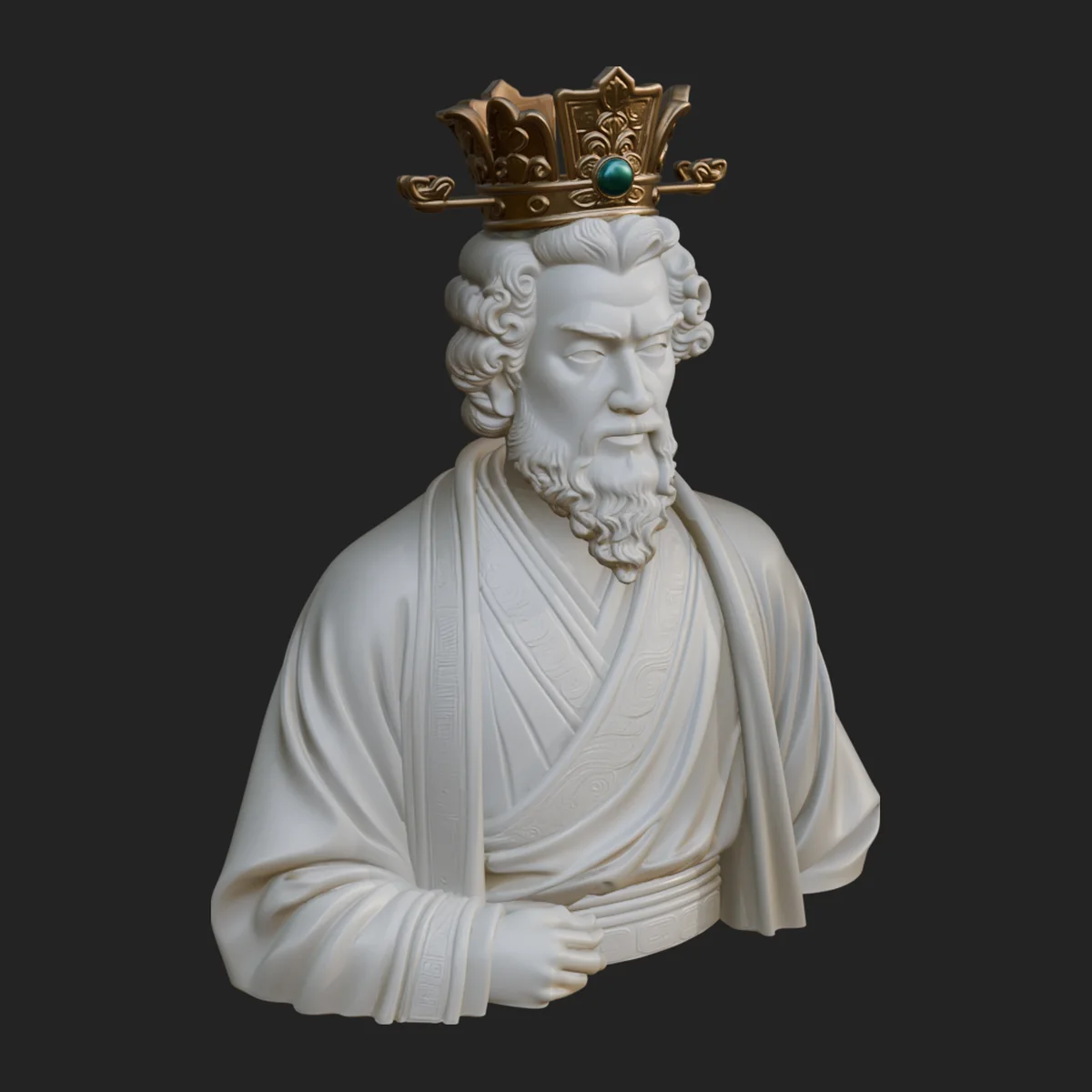 Crowned Philosopher Bust Statue Design 4