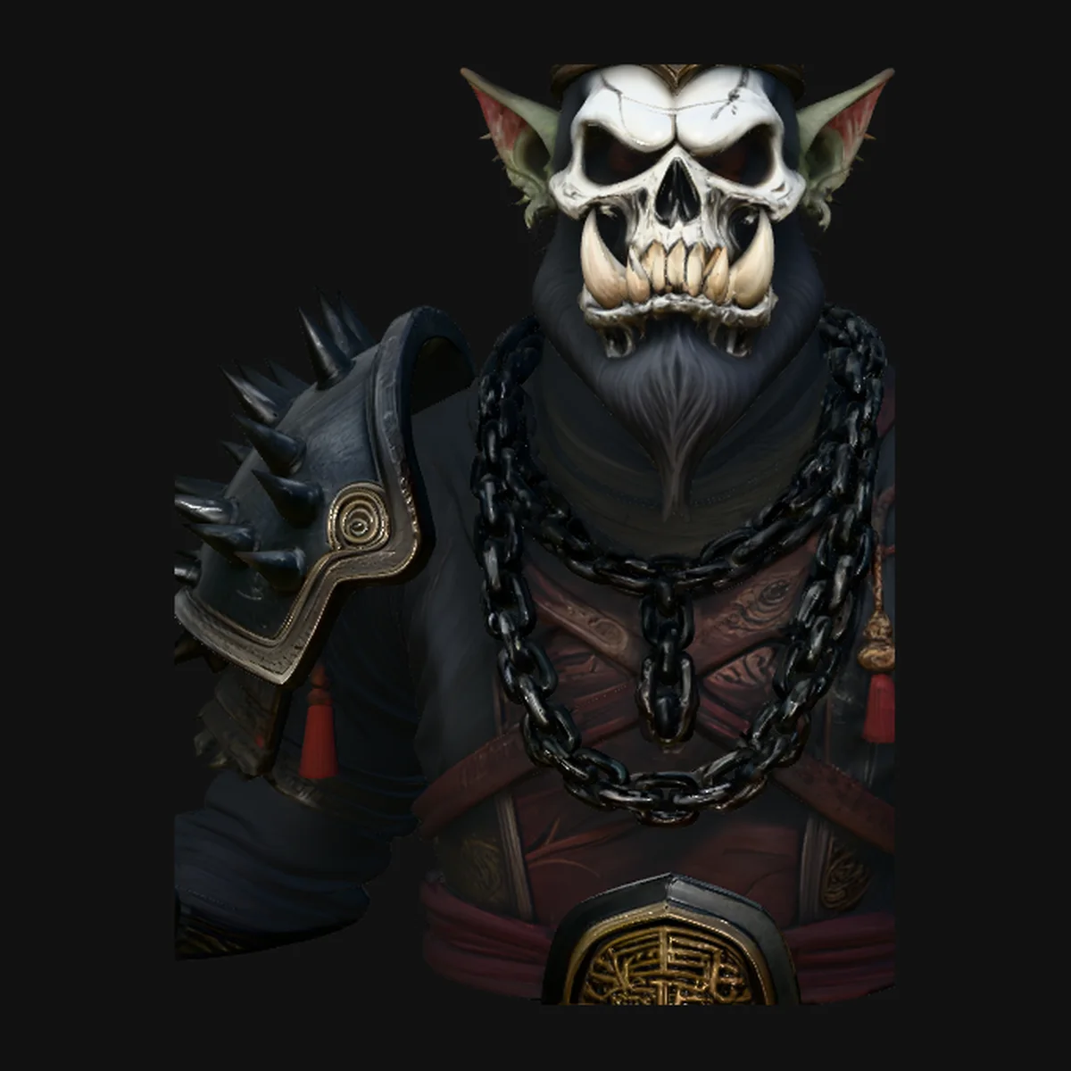 Crowned Skull Warlord Bust Statue Design 1