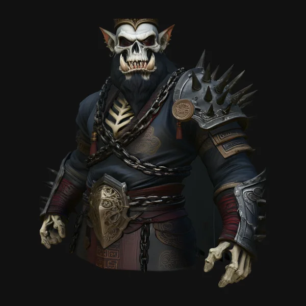 Crowned Skull Warlord Bust Statue Design 2