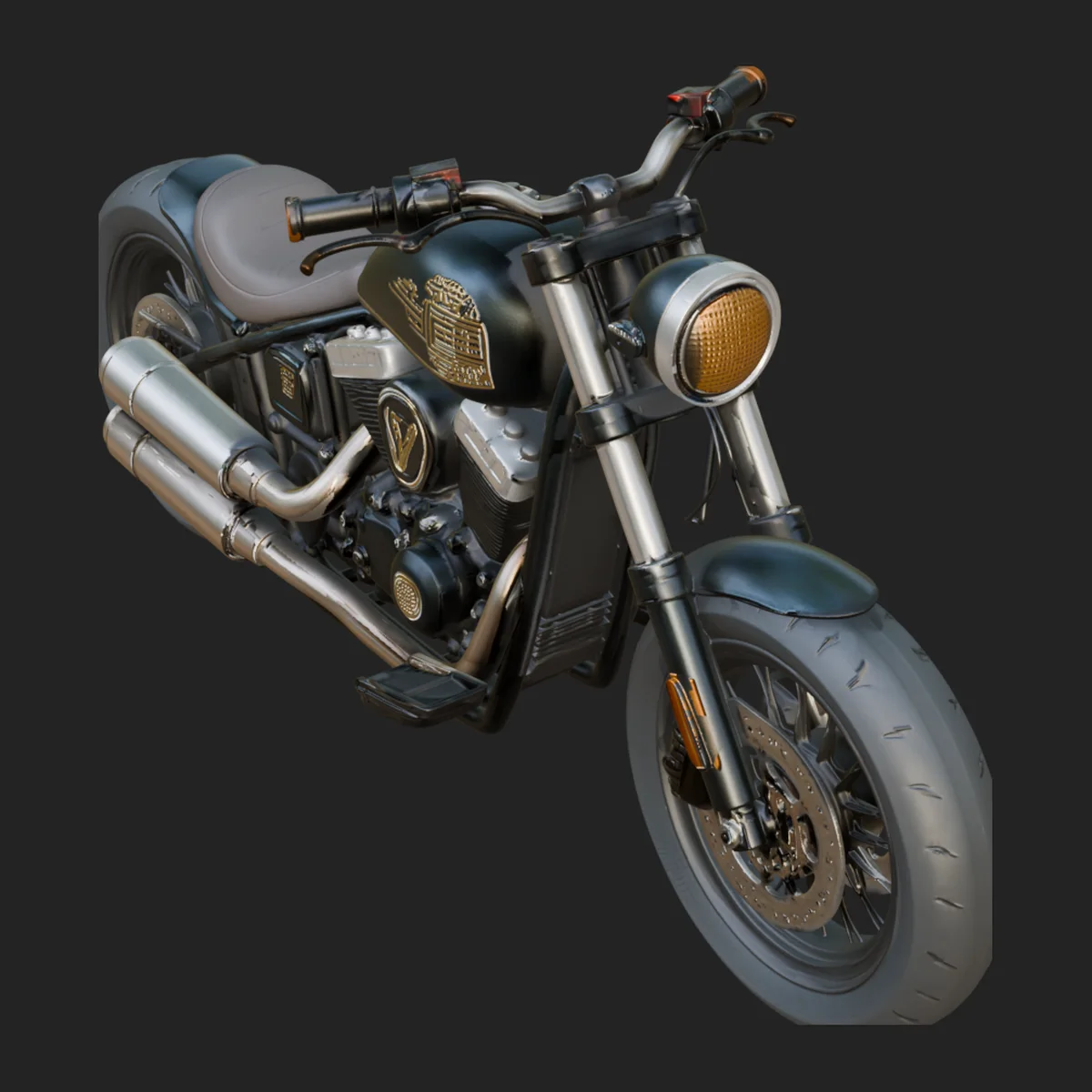 Cruiser Motorcycle Model Design 1