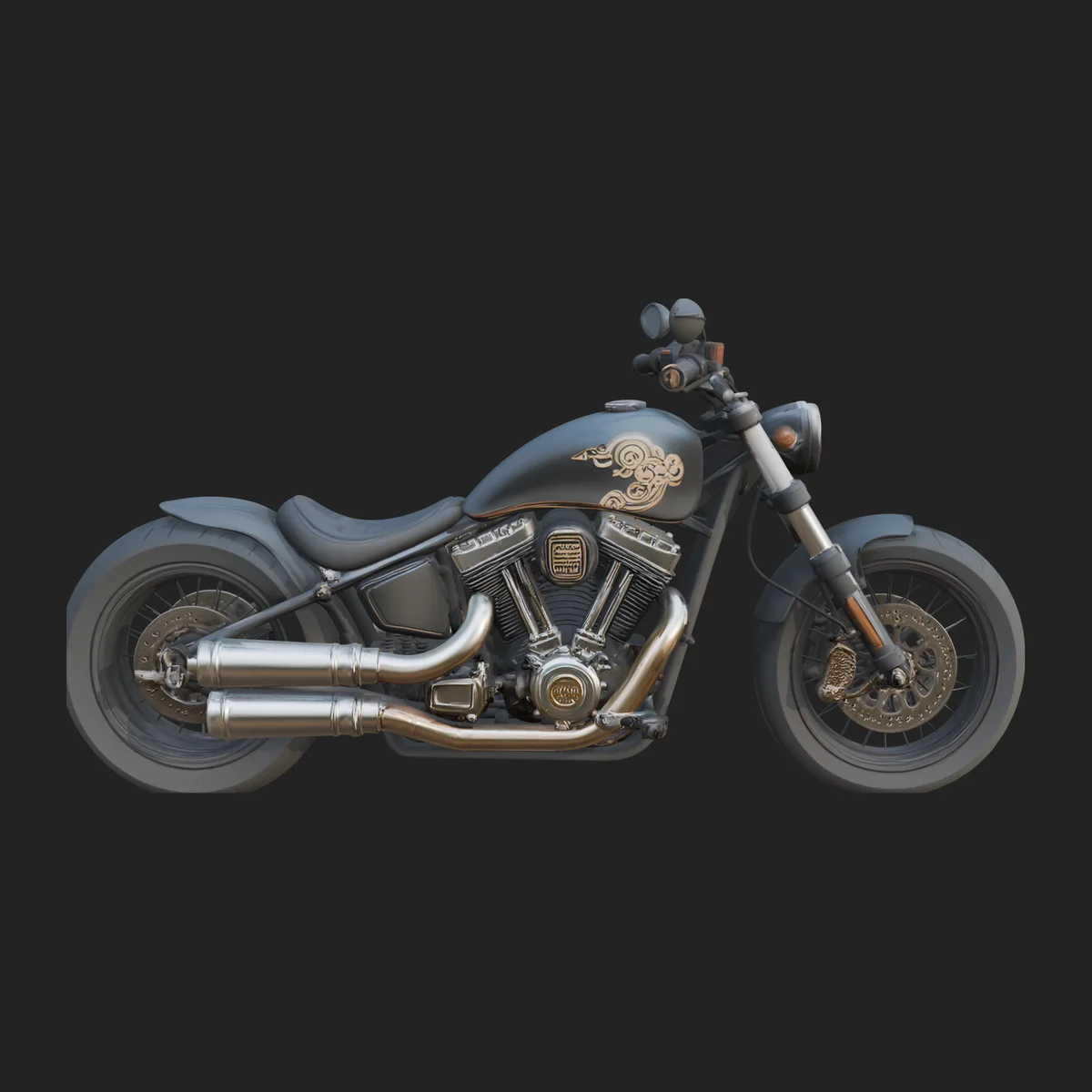 Cruiser Motorcycle Model Design 10