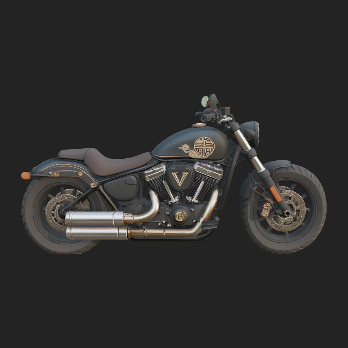 Cruiser Motorcycle Model Design 14