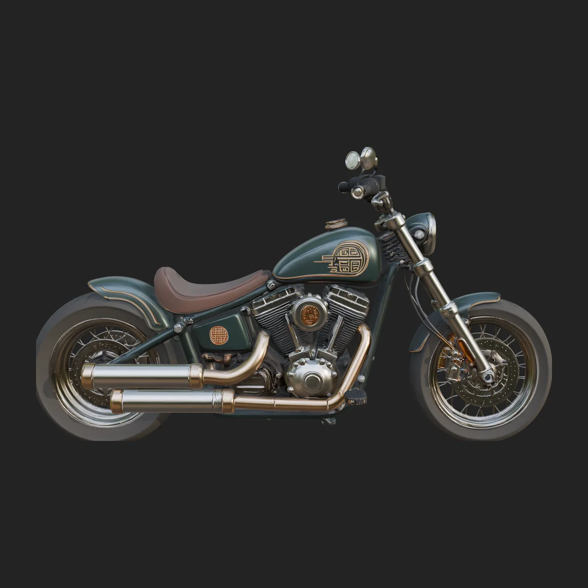 Cruiser Motorcycle Model Design 7