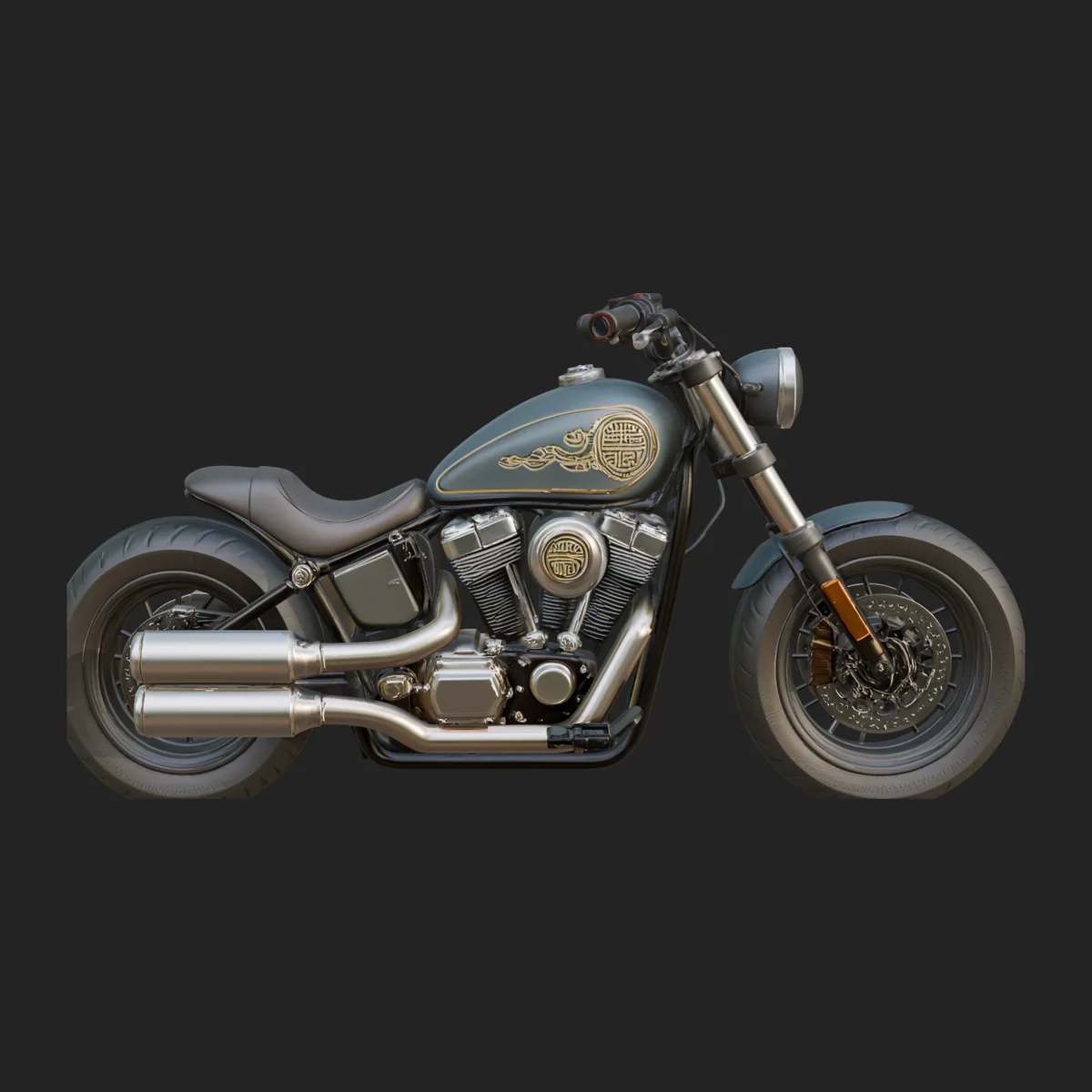 Cruiser Motorcycle Model Design 9