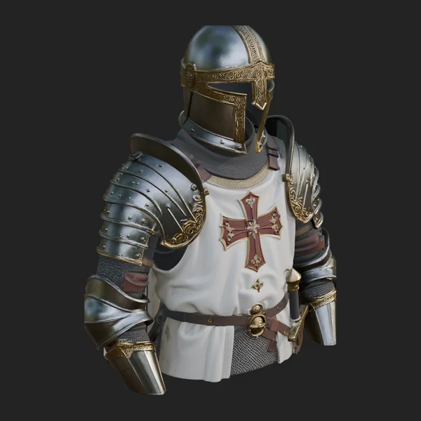 Crusader Knight Bust Statue Design 5