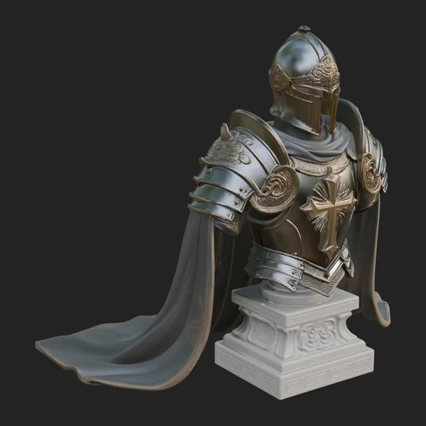 Crusader Knight Bust Statue Design 8