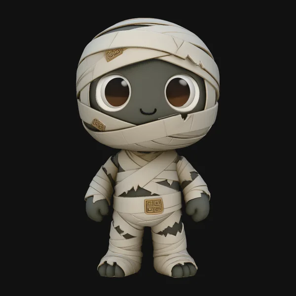 Cute Chibi Mummy Statue Design 1