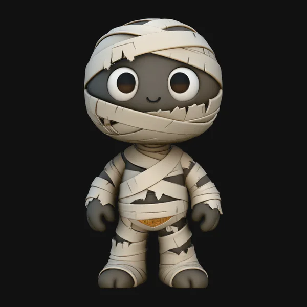 Cute Chibi Mummy Statue Design 3