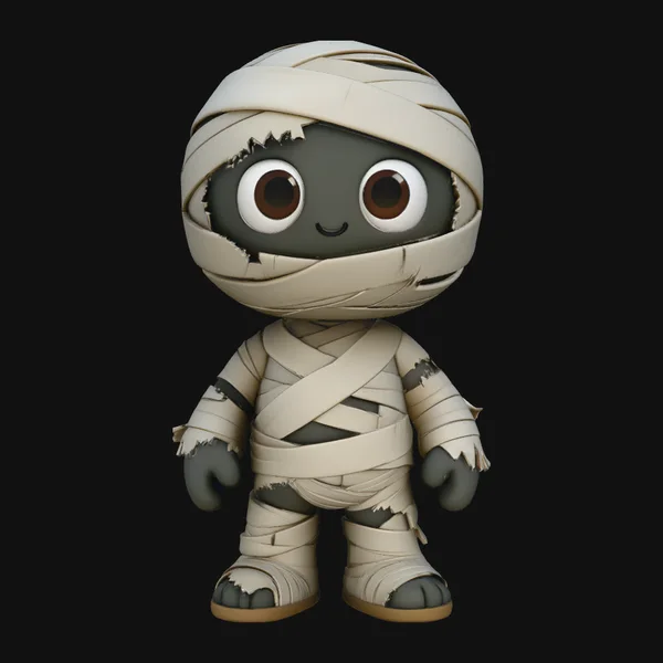 Cute Chibi Mummy Statue Design 4