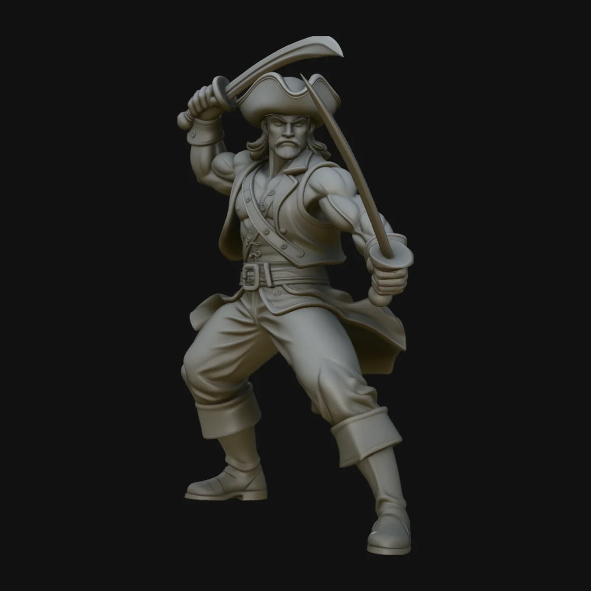 Cutlass Pirate Captain Statue Design 1