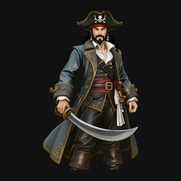 Cutlass Pirate Captain Statue Design 2