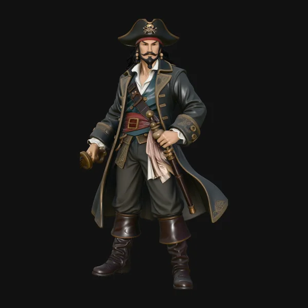 Cutlass Pirate Captain Statue Design 3
