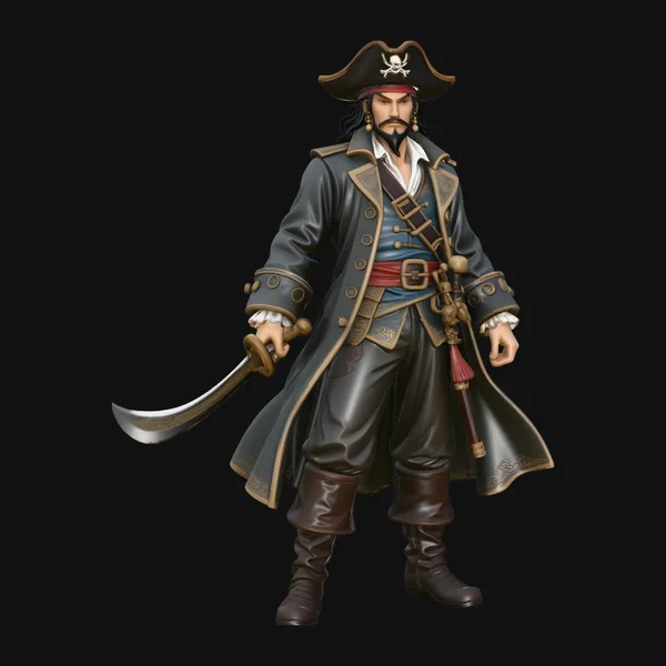 Cutlass Pirate Captain Statue Design 4