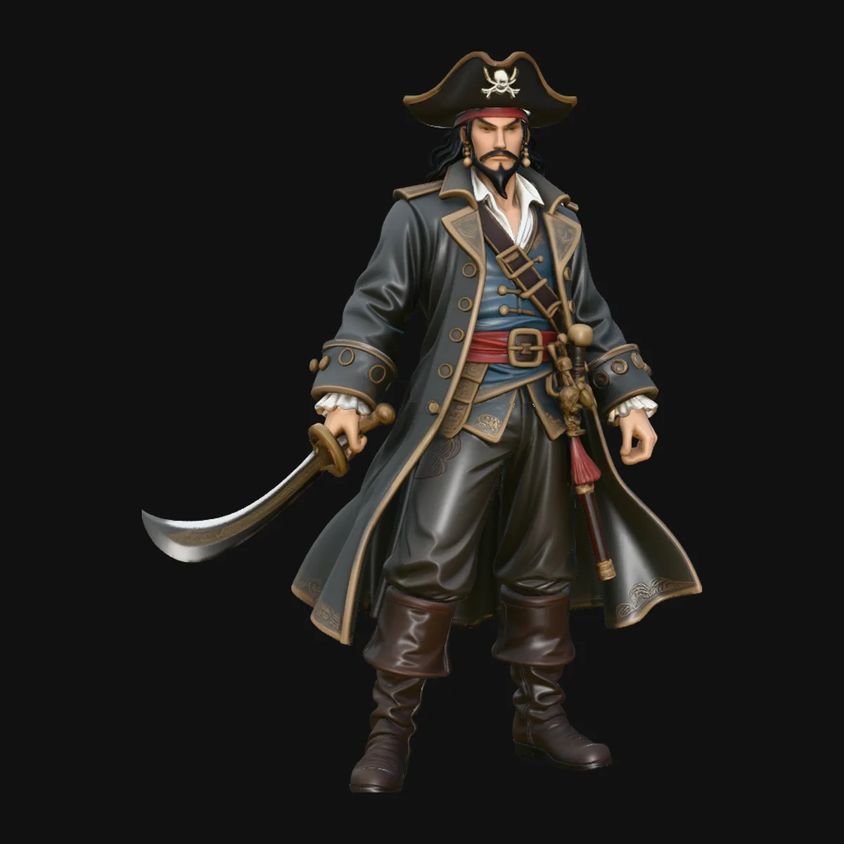Cutlass Pirate Captain Statue Design 4