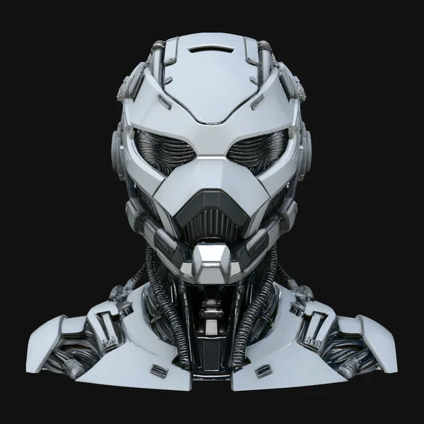 Cyborg Android Bust Statue Design 1