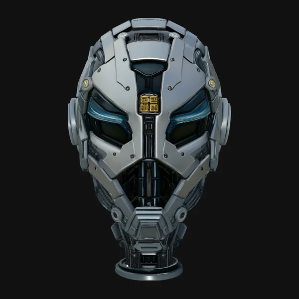 Cyborg Android Bust Statue Design 2