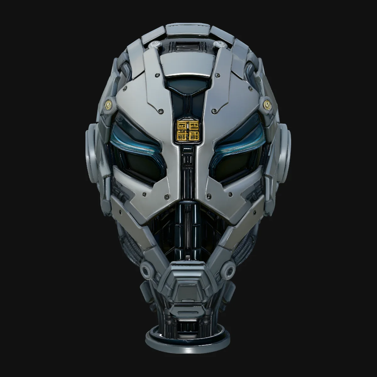Cyborg Android Bust Statue Design 2