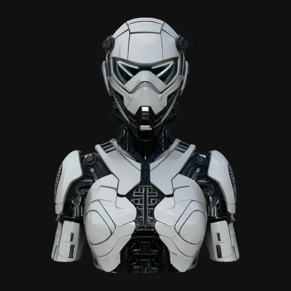 Cyborg Android Bust Statue Design 4