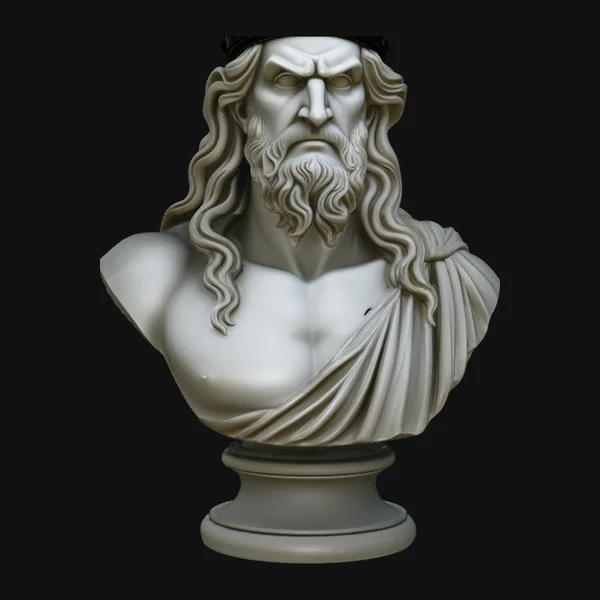 Dark Crowned King Bust Statue Design 1