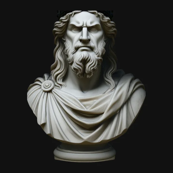 Dark Crowned King Bust Statue Design 2
