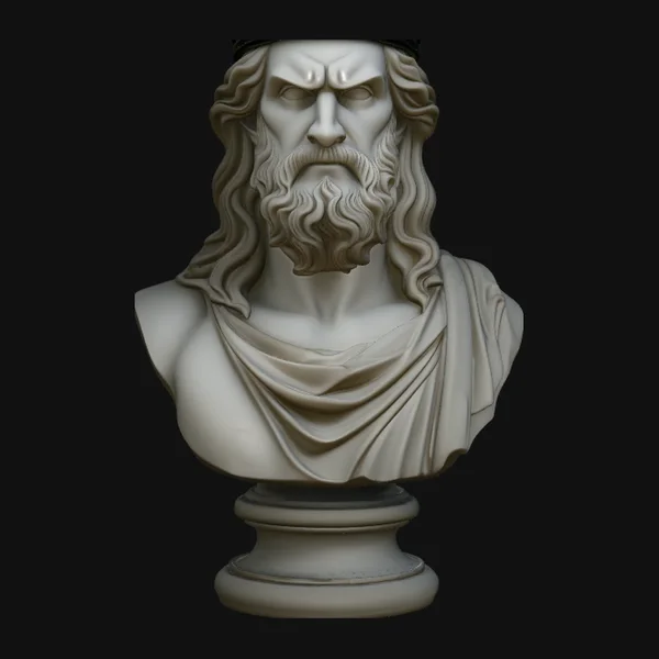 Dark Crowned King Bust Statue Design 3