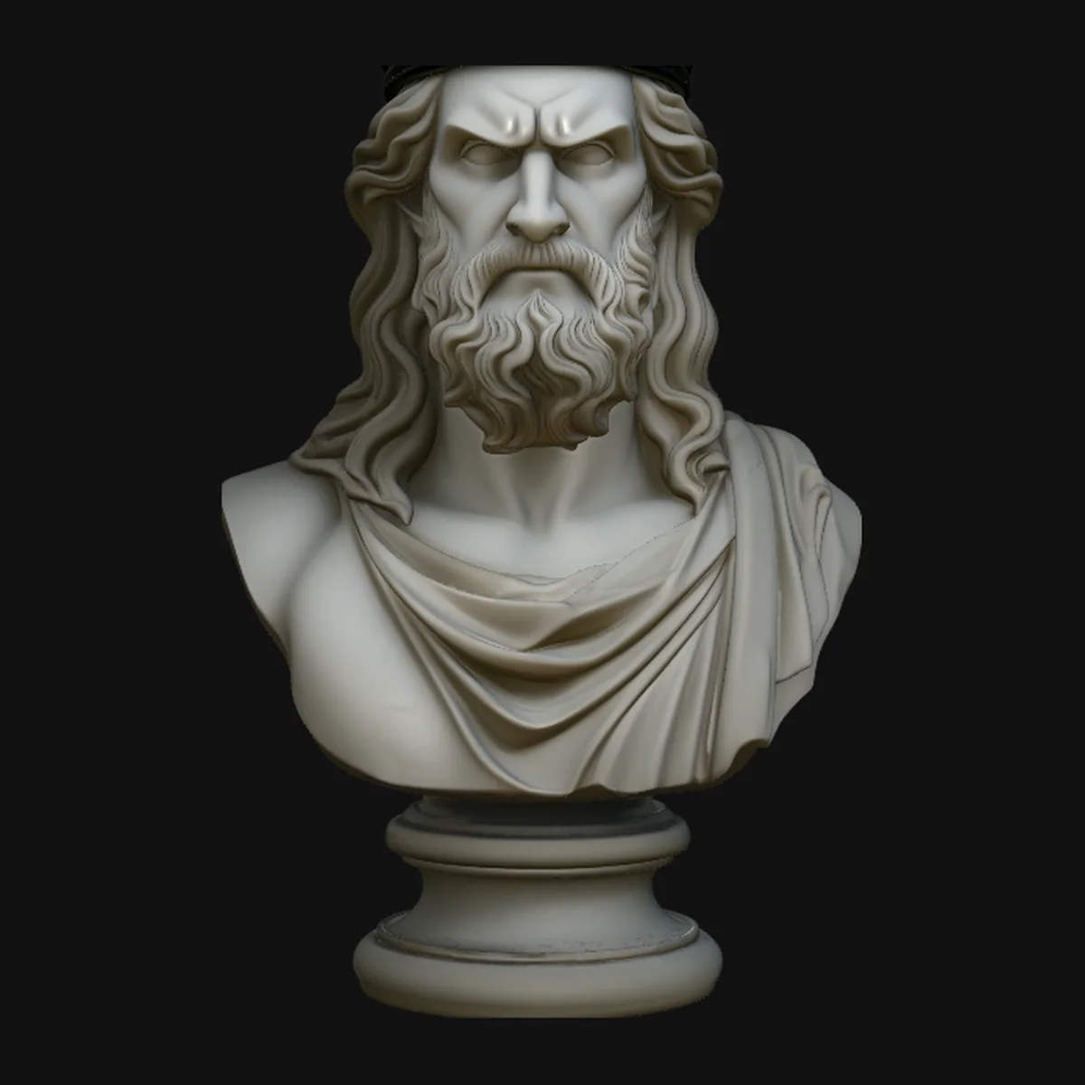 Dark Crowned King Bust Statue Design 3