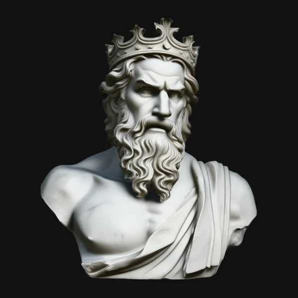 Dark Crowned King Bust Statue Design 4