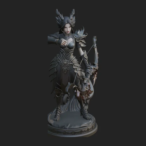 Dark Elf Warrior Woman Statue Design 3