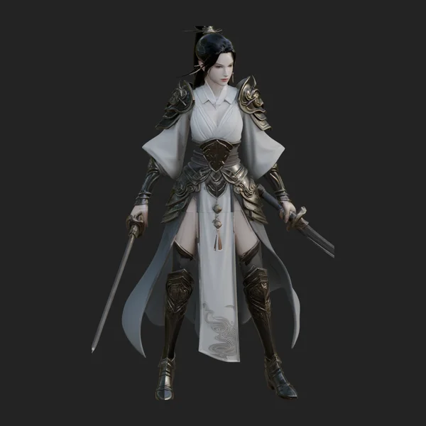 Dark Elf Warrior Woman Statue Design 4