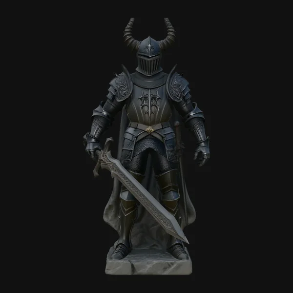 Dark Horned Knight Statue Design 1