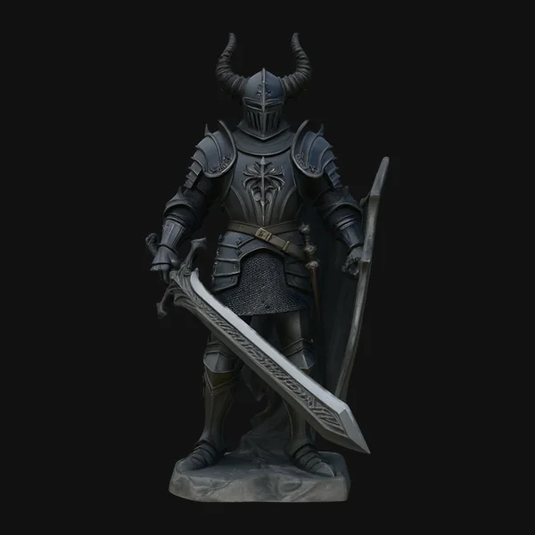 Dark Horned Knight Statue Design 2