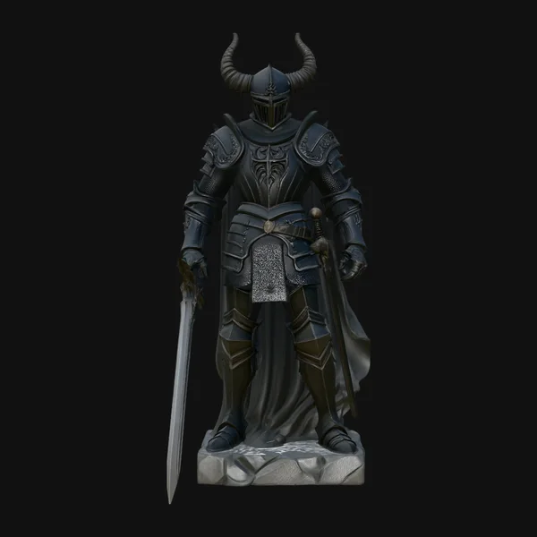 Dark Horned Knight Statue Design 3