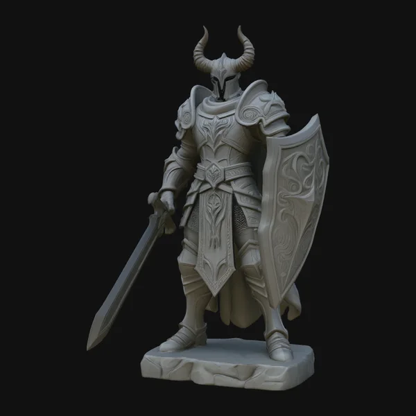 Dark Horned Knight Statue Design 5