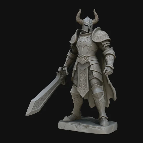 Dark Horned Knight Statue Design 6