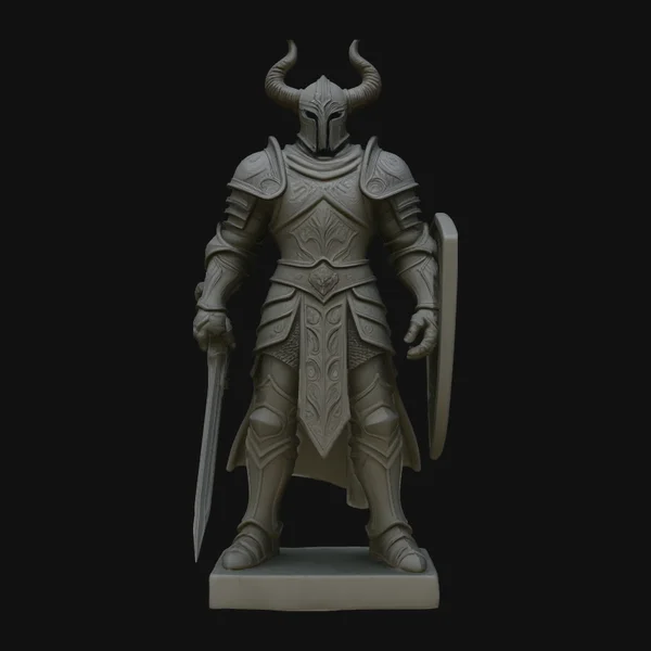 Dark Horned Knight Statue Design 7