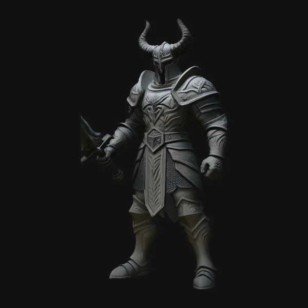 Dark Horned Knight Statue Design 8