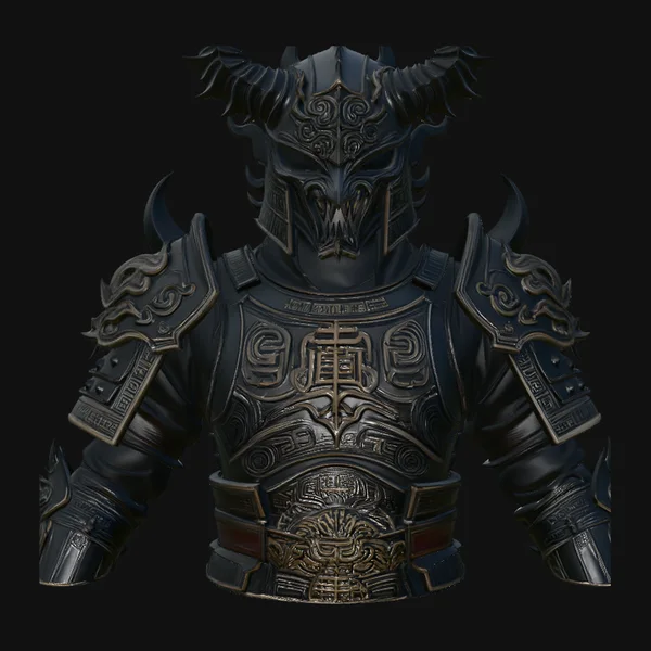 Demon Knight Armor Bust Statue Design 1