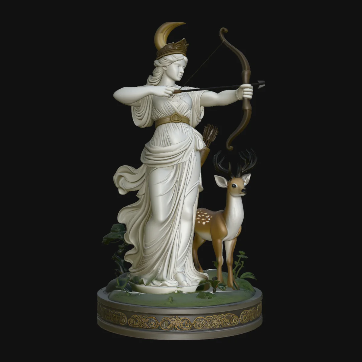 Diana the Huntress Statue Design 1