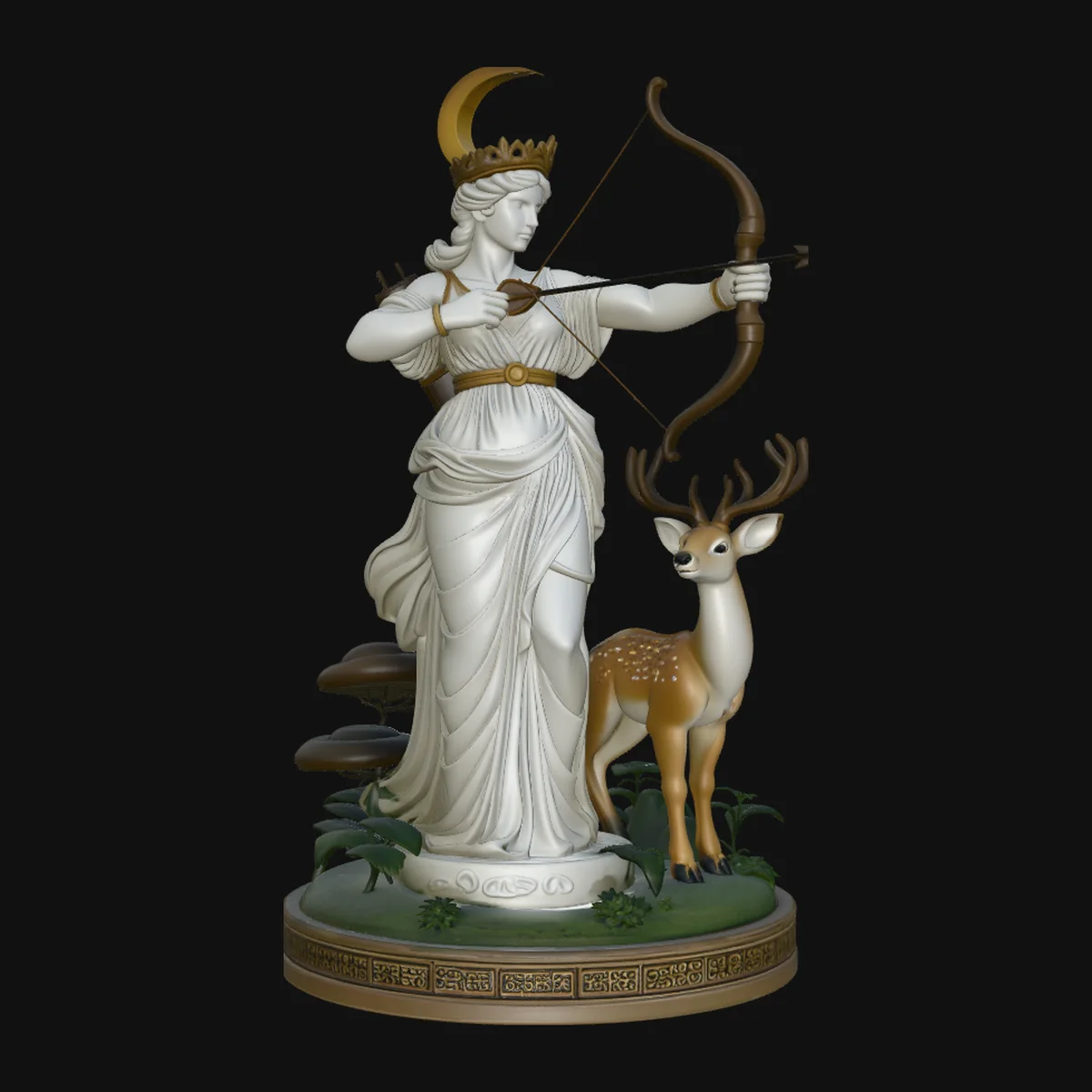 Diana the Huntress Statue Design 2