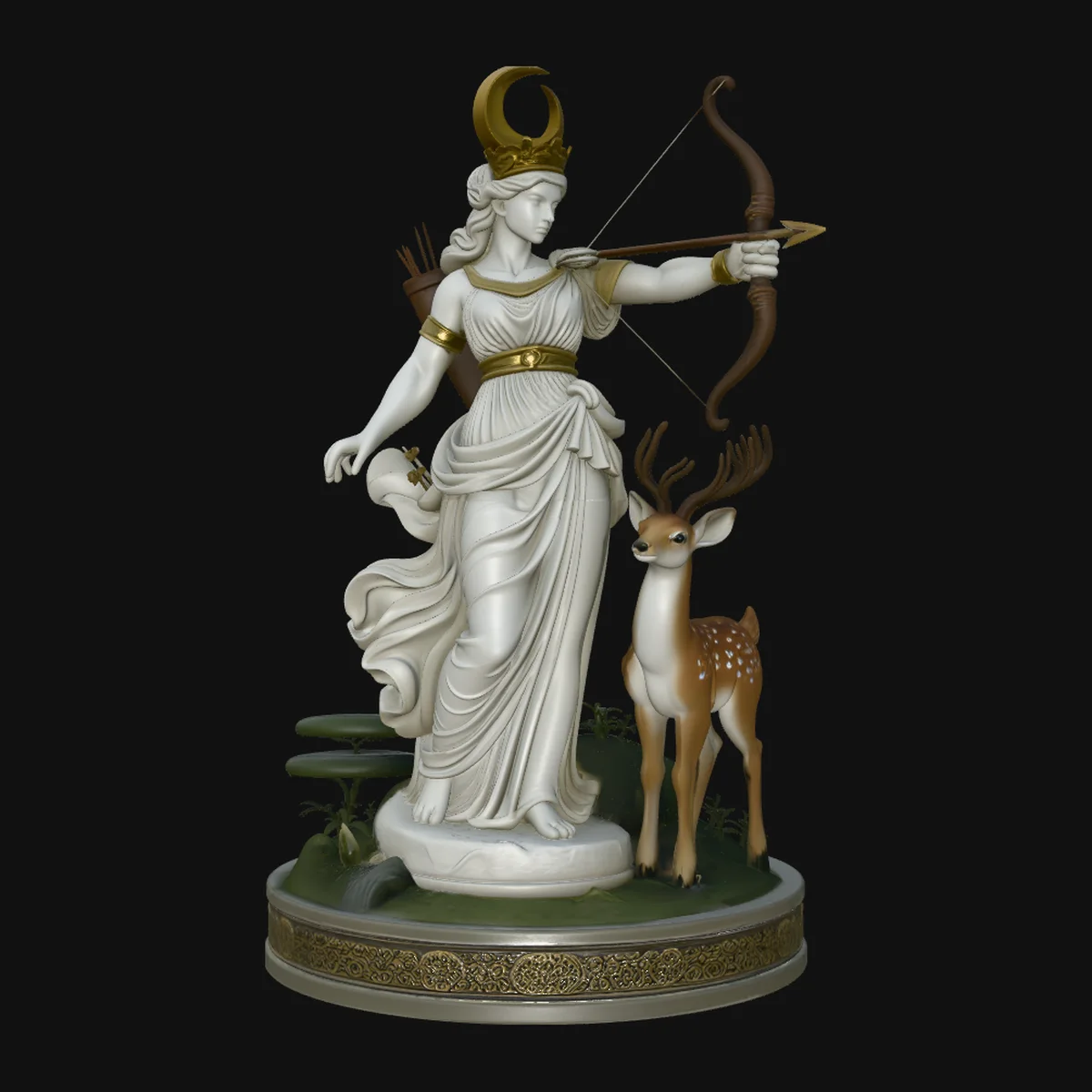 Diana the Huntress Statue Design 3